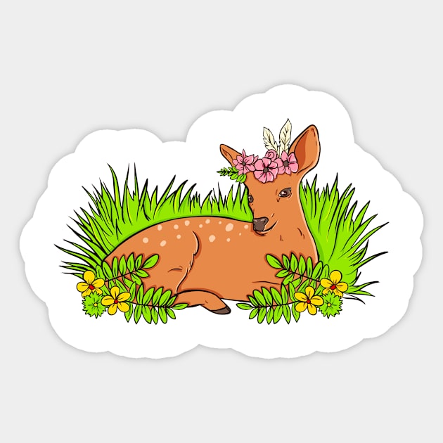 Deer Animal Lover Sticker by PixelArt